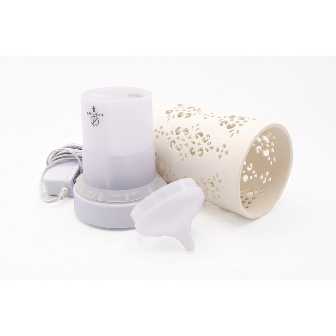 Elegant keramic electric diffuser with white design. 
