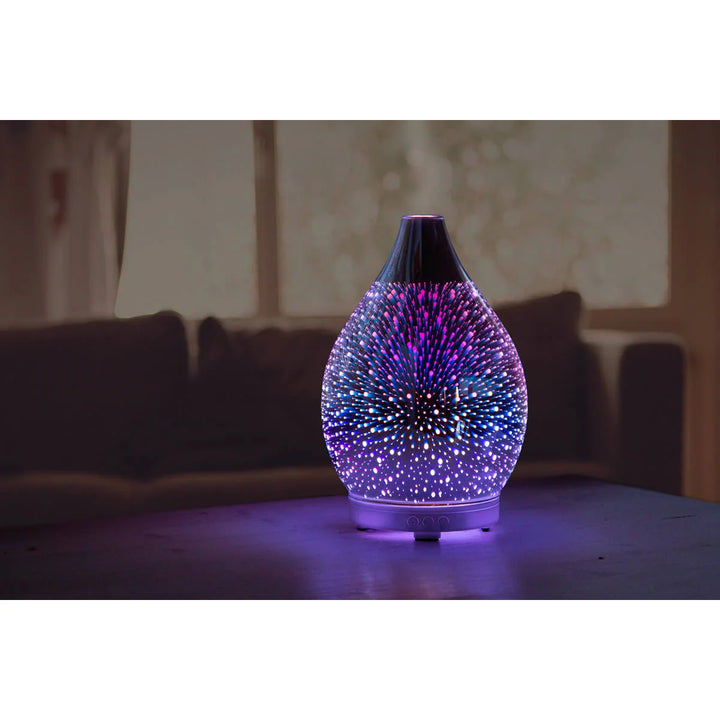 Electric Diffuser with like firework pattern and silver finish