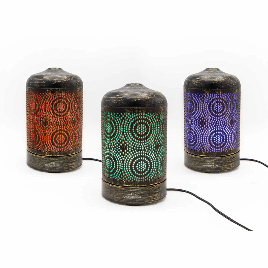 Electric Diffuser with decorative circular pattern and bronze metallic finish