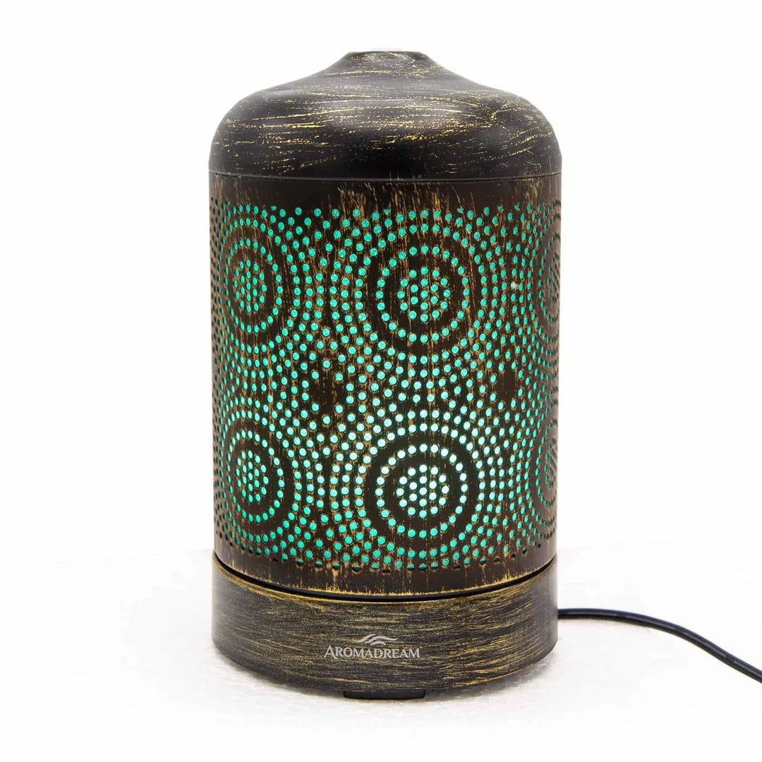Electric Diffuser with decorative circular pattern and bronze metallic finish
