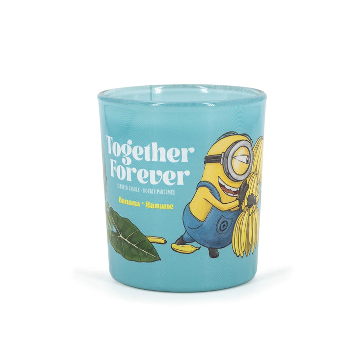 Scented Candle Minions Together Forever in glass jar with cotton wick and yellow wax