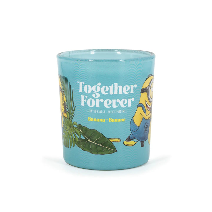 Scented Candle Minions Together Forever in glass jar with cotton wick and yellow wax