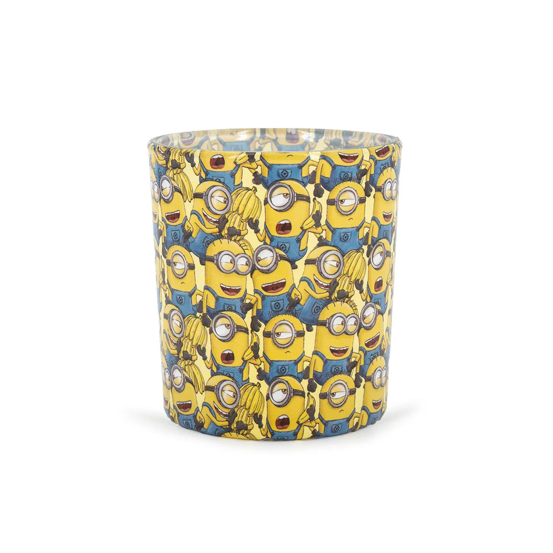 Scented Candle Minions Yellow Power  in glass jar with cotton wick and yellow wax
