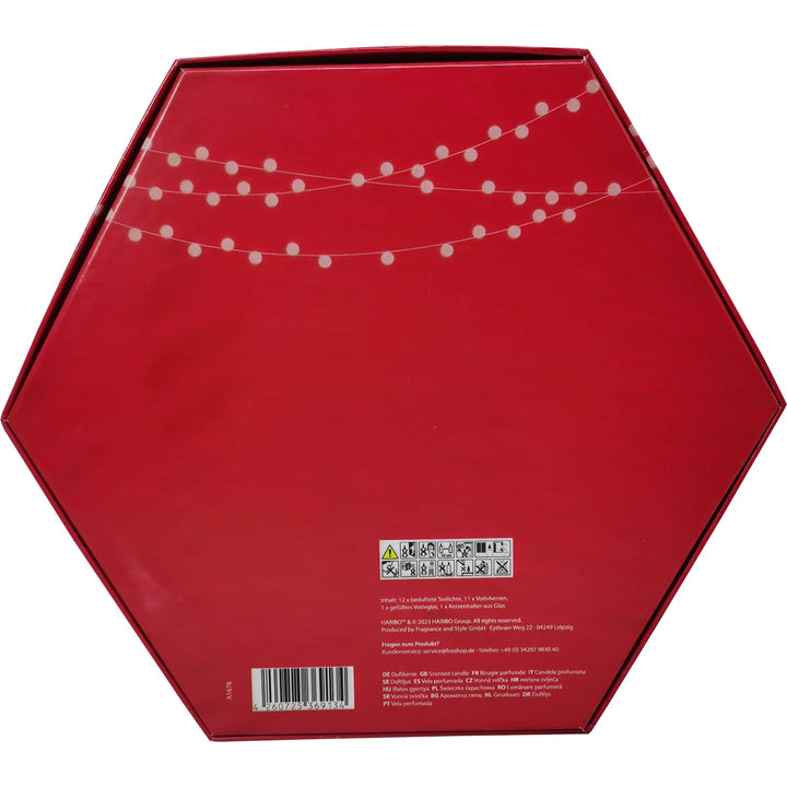 HARIBO Advent Calendar with scented candles – Christmas countdown calendar featuring various candle fragrances, festive packaging, and the iconic HARIBO bear design